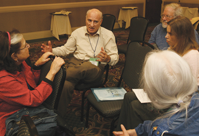 Barry in discussion with convention attendees